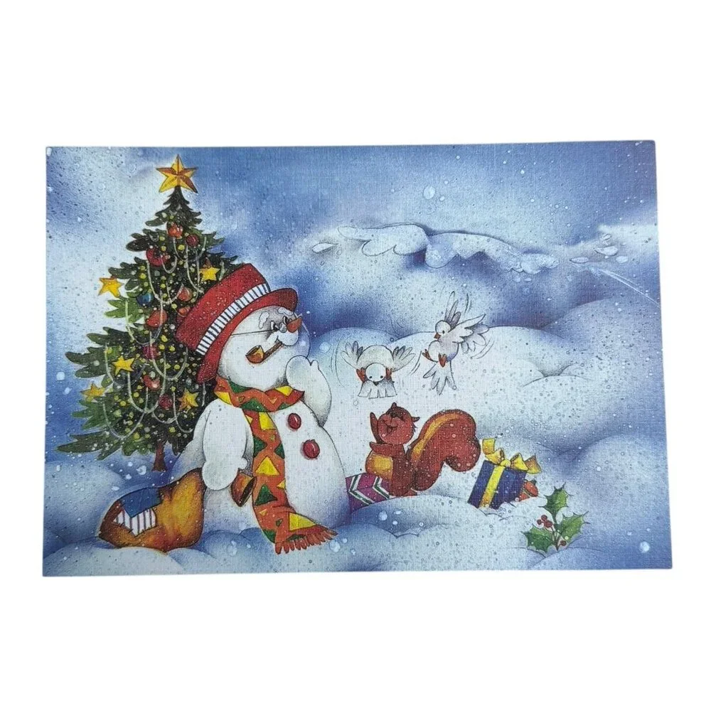 AHAF Exclusive Collection Greeting Christmas Card Snowmen Squirrel USA Envelope
